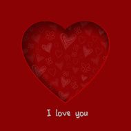 Paper Valentines day card with hearts N11