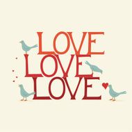 Love lettering with birds