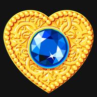 Golden Heart With A Blue Gemstone
