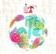 Valentine's world globe and couple