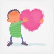 boy with fluffy heart