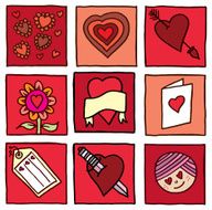 Valentine block icon set