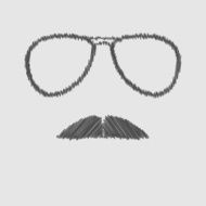 Men&#039;s glasses and mustache Scribble effect N2