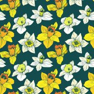 vector seamless floral pattern with narcissuses N5