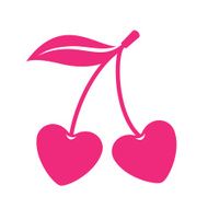 Cherry hearts love icon