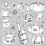 Vintage suitcases set Travel Vector illustration N5