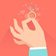 Vector valentine day greeting card in flat style N3
