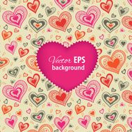 Happy Valentine&#039;s Day card with pink heart N2