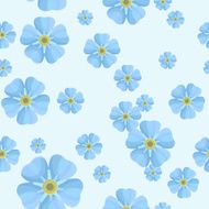 Summer seamless pattern with blue forget-me-nots