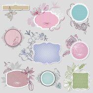 Romantic frame with birds and flowers N2