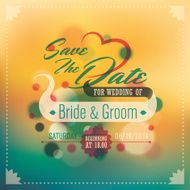 Wedding invitation card with abstract design elements