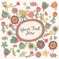 whimsical floral garden illustration N2