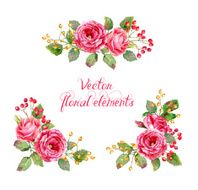 Set of floral elements for design N10