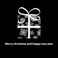 Christmas card Gift box with ribbon EPS8 N2