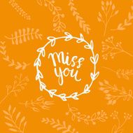 Hand drawn miss you card vector illustration N6