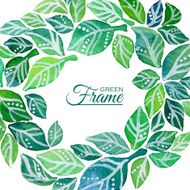 Decorative frame of watercolor leaves wreath N2