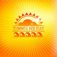 Summer holidays illustration with text