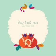 cute love foxy card design vector illustration