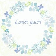 Hand painted watercolor floral round frame N7