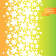 White floral seamless border on bright background N2