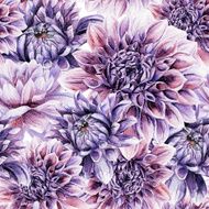 Seamless pattern with lilac dahlia N5