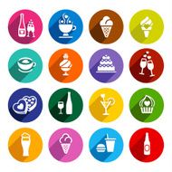 Set flat food icons