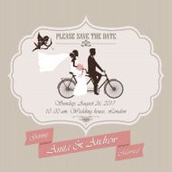 Wedding invitation tandem bicycle