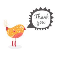 Thank you card with birds N7