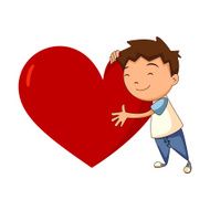 Child hugging heart N2