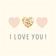 Romantic card with floral heart N3