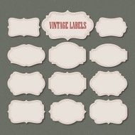 Vector set vintage labels and frame illustration