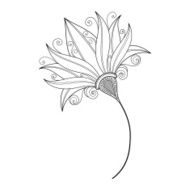 Vector Beautiful Decorative Contour Flower N3