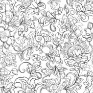 ethnic flowers seamless vector pattern N25