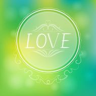 Abstract love green background vector illustration