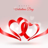 Valentines Day greeting design with two hearts
