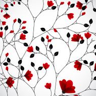 Abstract nature background with red flowers Vector N4