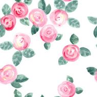 cute hand drawn watercolor roses seamless pattern vector illustration N8