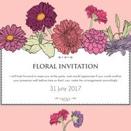 Floral horizontal invitation card