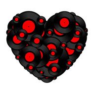 Vinyl record heart