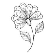 Vector Beautiful Decorative Contour Flower N4