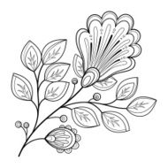 Vector Beautiful Decorative Contour Flower N5