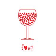 Wine glass with hearts inside Card