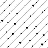 Hearts on diagonal lines seamless pattern