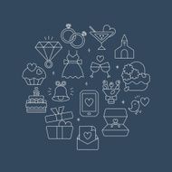 wedding line circle icon N4