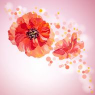 Poppies Summer flowers invitation template card N13