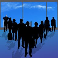 Vector silhouettes of various people