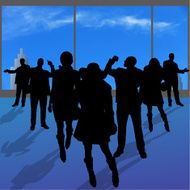 Vector silhouettes of various people N2