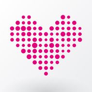 pink heart of the small dots