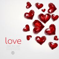 Red diamond hearts on Valentine day Vector illustration