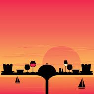 Dinner Sunset on the beach